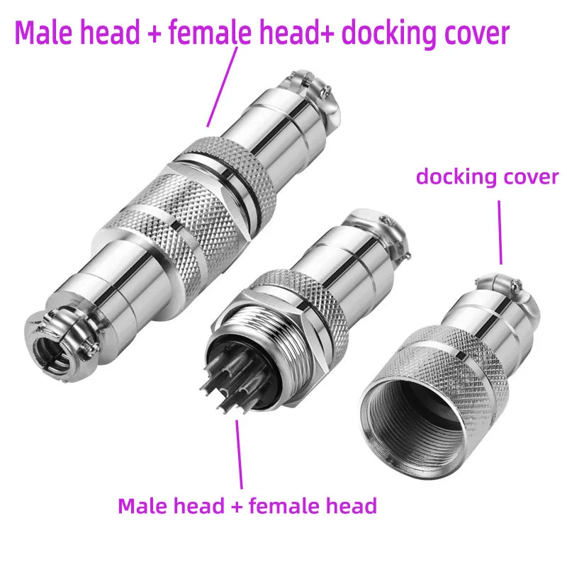 5set GX12 GX16 GX20 Docking Aviation Plug Socket Waterproof Circular Connector Male&Female with Cover 2/3/4/5/6/8/10/12pin
