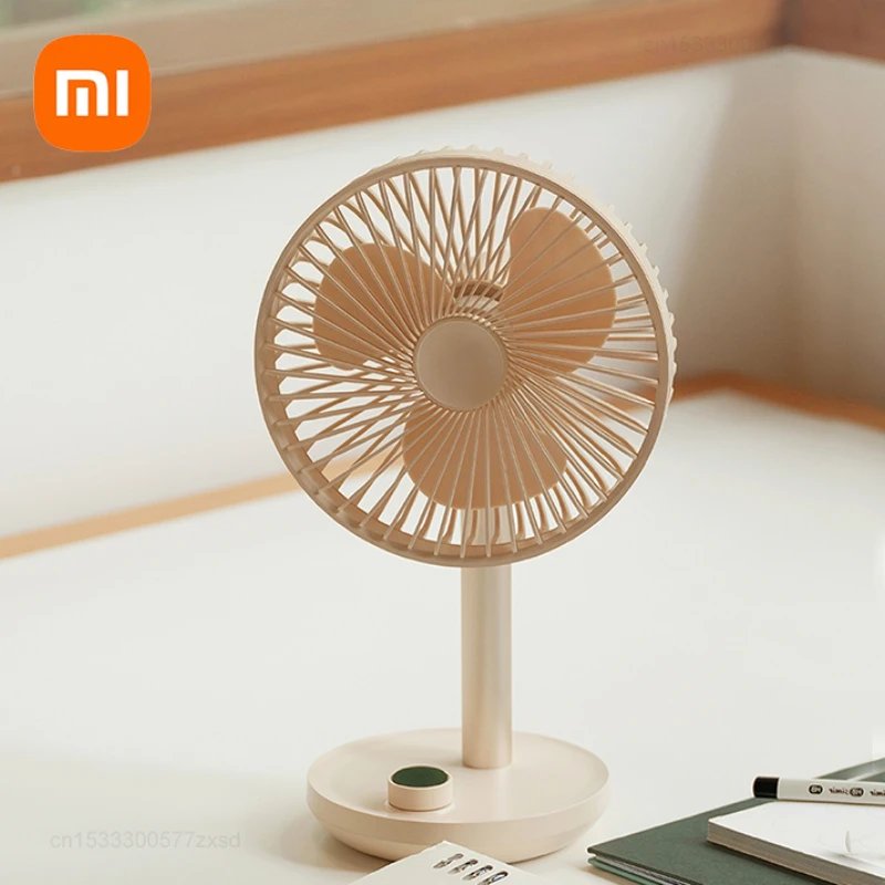 

Портативный небольшой бытовой перезаряжаемый настольный вентилятор Xiaomi, USB-вентилятор для домашнего офиса, кемпинга, охлаждающий вентилятор с поворотными головками