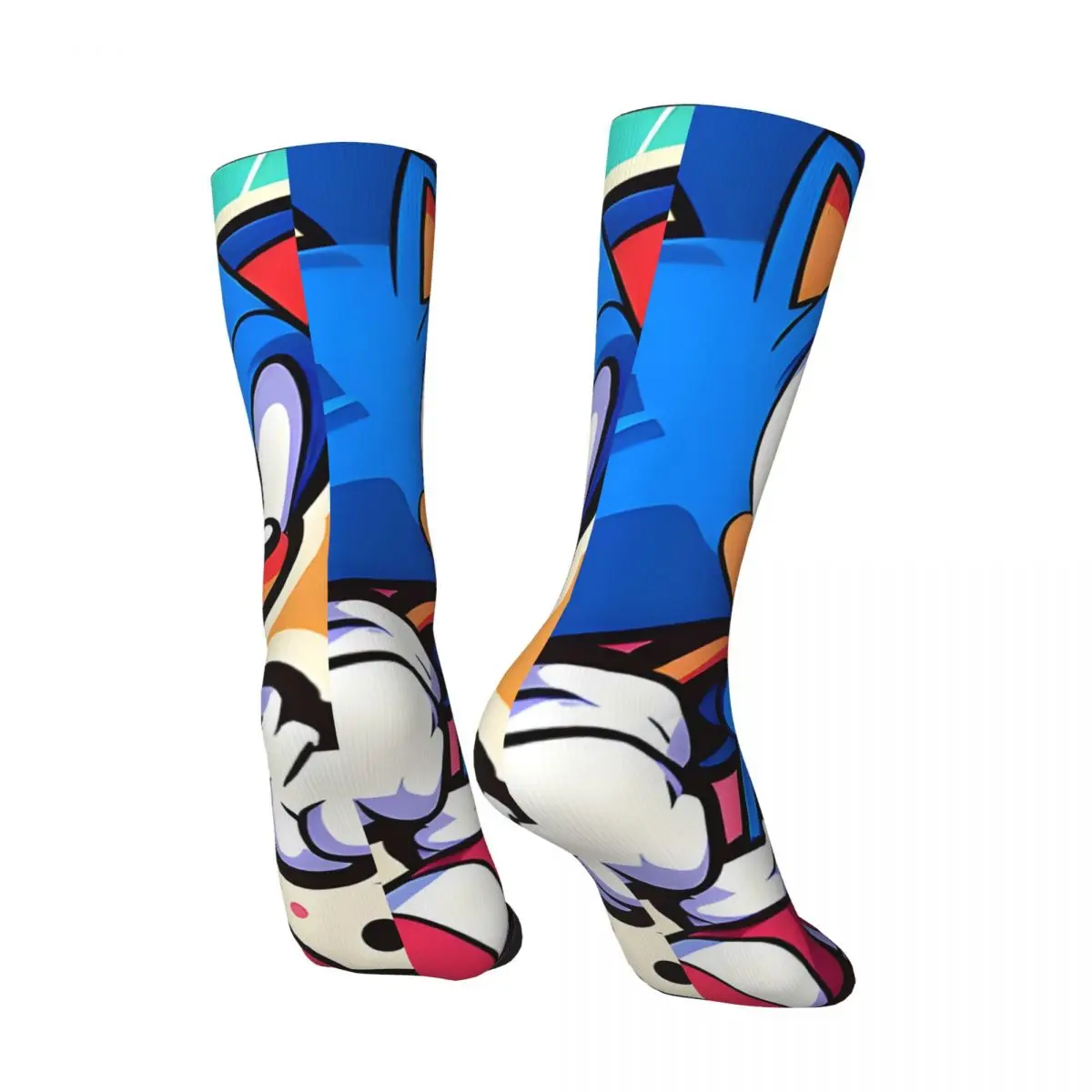 Chaussettes de dessin animé Sonic pour hommes, style de rue Harajuku, chaussettes d'équipage sans couture, nouveauté, vintage et moderne