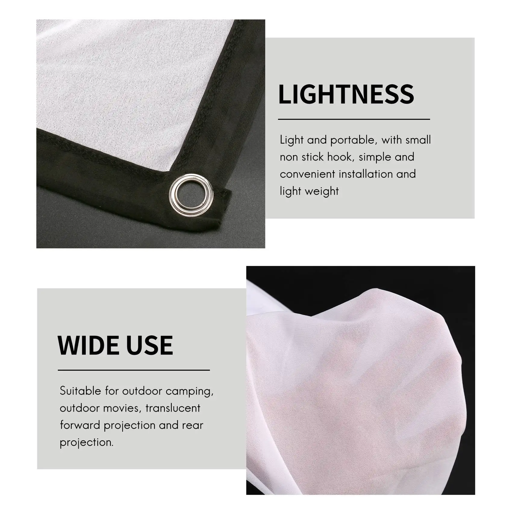 Ekran projekcyjny T35C 100 cali 3D HD 16:9, płótno antyzagnieżdżeniowe do kina domowego i na zewnątrz