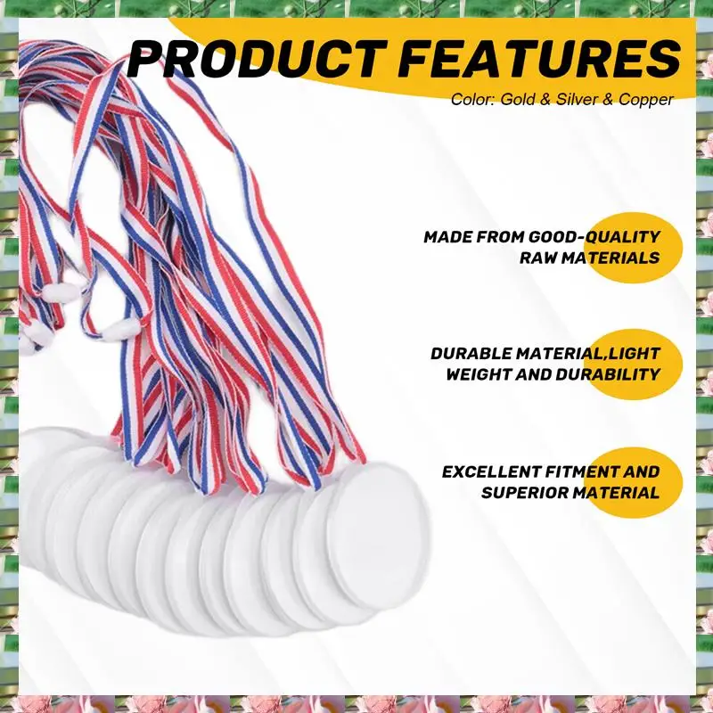 

Sports 24Pcs Plastic Medal Lanyard Medal Design Your Own Award Medals,DIY Medal For Children, Corporate, Sports, Festivals,24Pcs