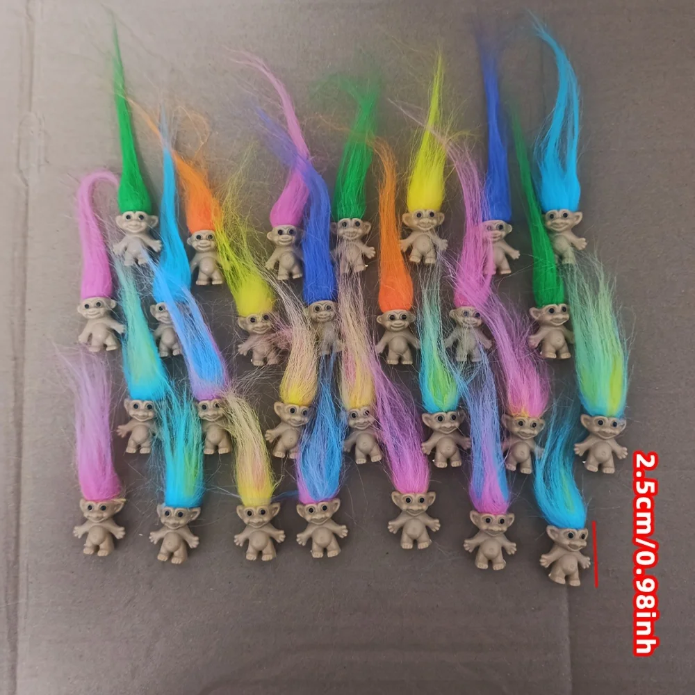 دمى ترول، شخصيات دمية ترولز لاكي ترولز عتيقة، مجموعة لونية رائعة ولطيفة للرجال الصغار، هدايا الحفلات، عيد الميلاد، الهالوين #3