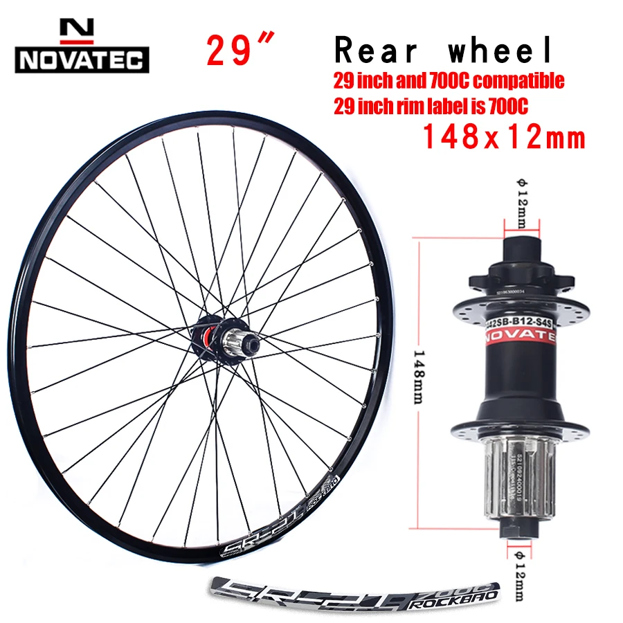 Novatec 26/27.5/29 inch mountainbike wielset D041/D442 15X100/110 12X142/148 7-11 speed 32H schijfrem Thru MTB fietswiel