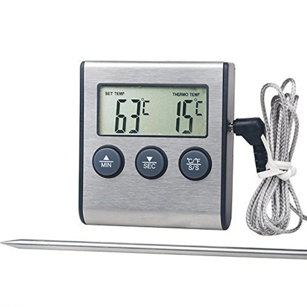 TP700 Probe Thermometer With Timing °C/°F Switch -50-300° Range BBQ Thermometer Energy Saving Food Thermometer