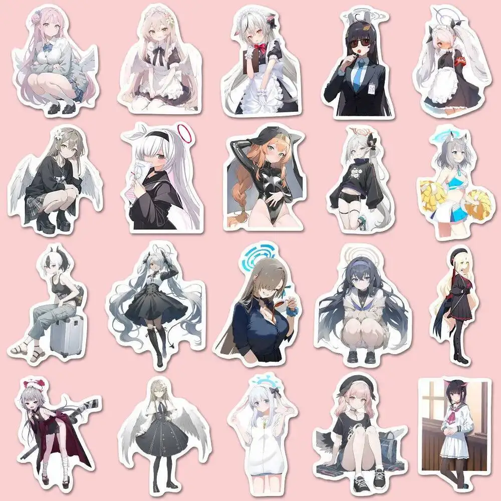 100 шт., синие архивные наклейки, аниме, мультяшная наклейка, сделай сам, детский блокнот, большой мотоцикл, ноутбук, украшение на холодильник