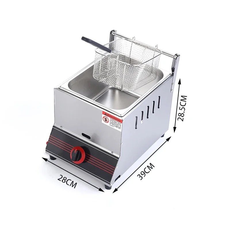 Gas Deep Fryer Chips Chicken Maker LPG Single 10L Double Tank 20 Liters Commercial French Fries Machine