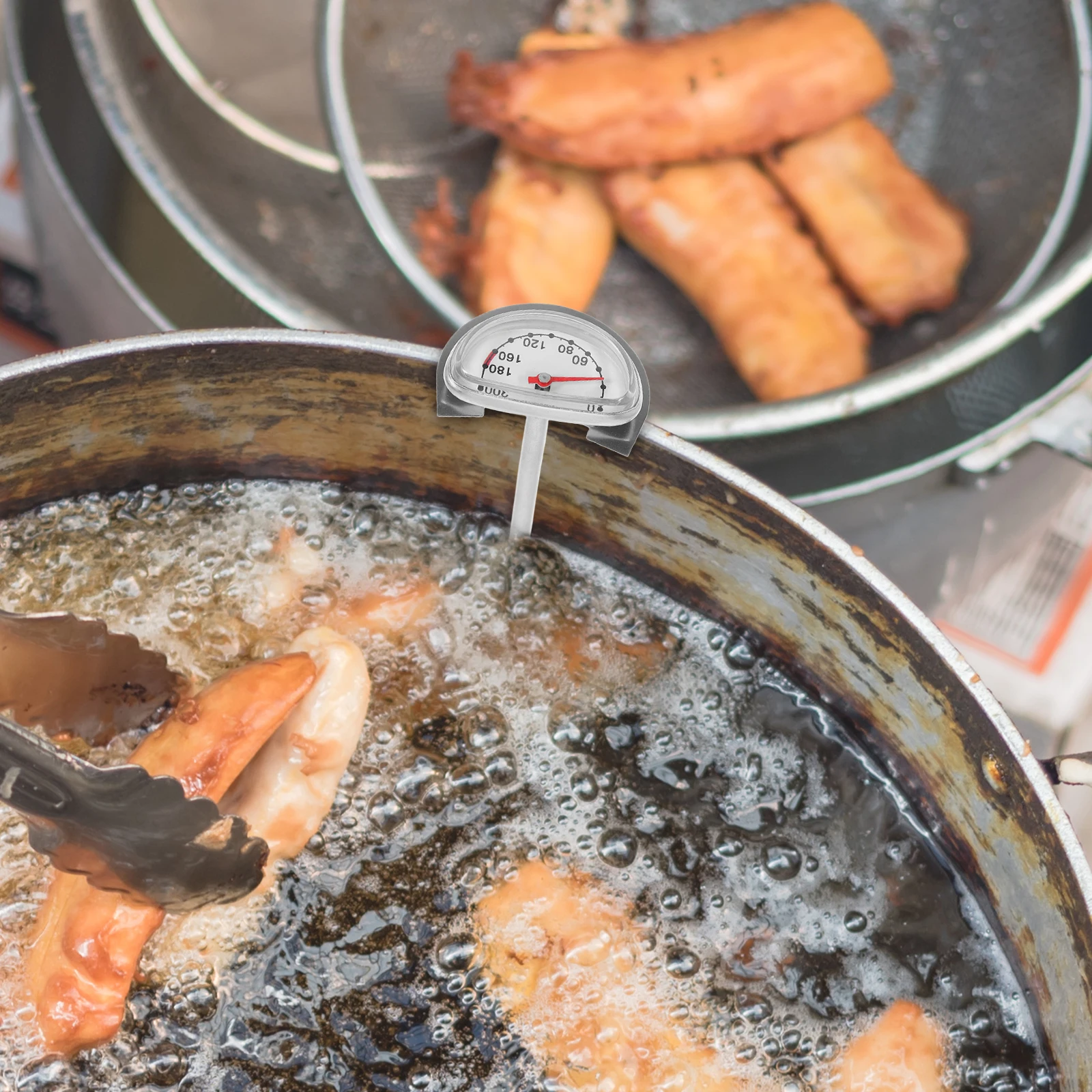 

Frying Thermometer Oil Temperature Meter Stainless Steel Kitchen Tool Grilling BBQ Meat Cooking Food Thermometer St Wide Range