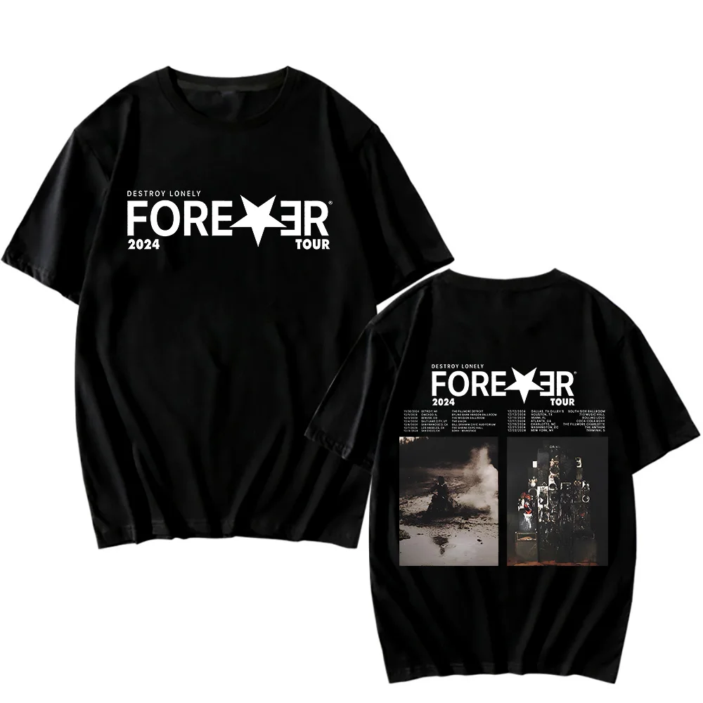 

Летняя футболка Rapper Destroy Lonely Forever 2025 Tour Fan Gifts Двусторонняя классическая футболка Новые футболки унисекс Топы в стиле хип-хоп в рэп
