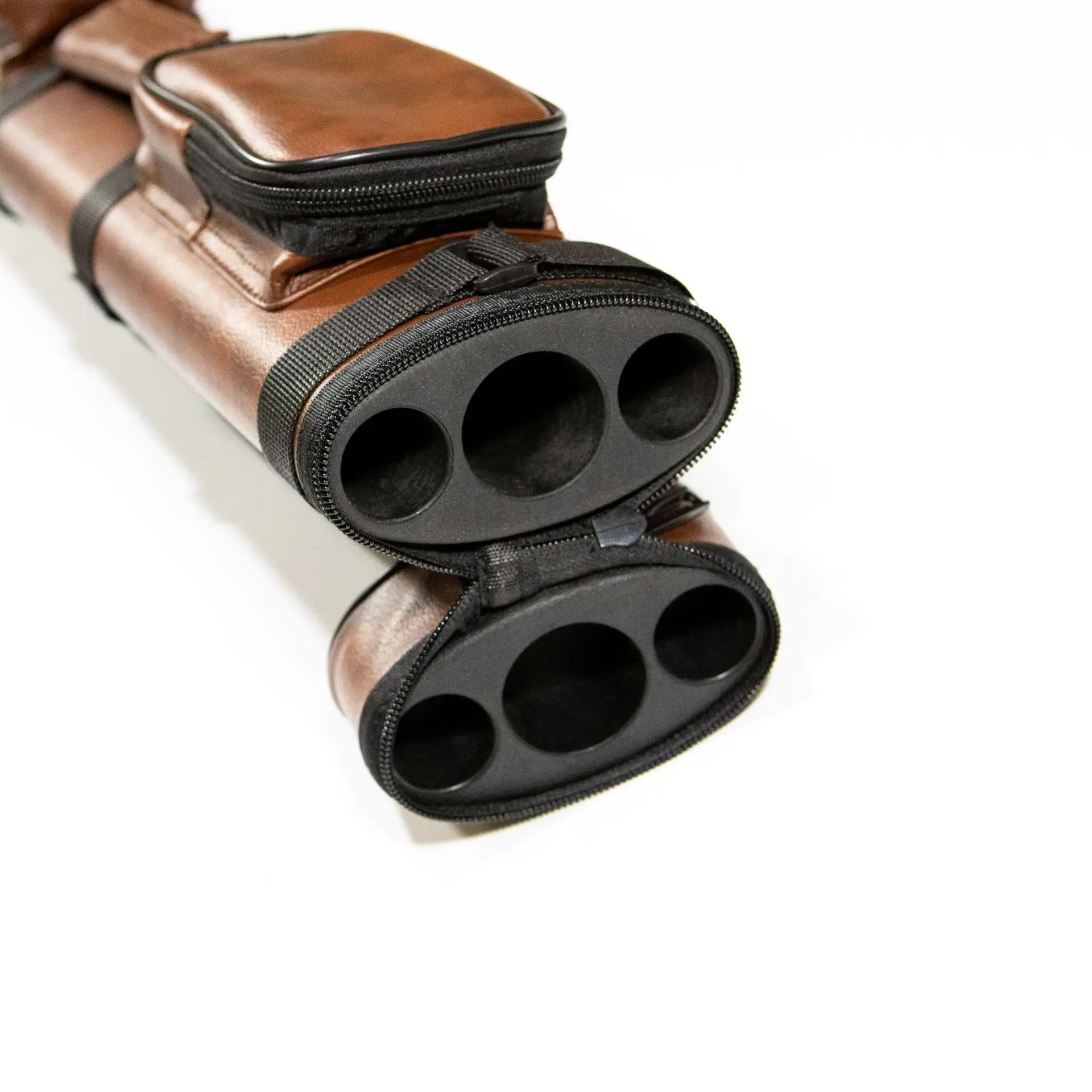 3 Hole 1/2 Length PU Leather Lightweight Three-Rod Box Billiard Cue Case Snooker Pool Stick Holder