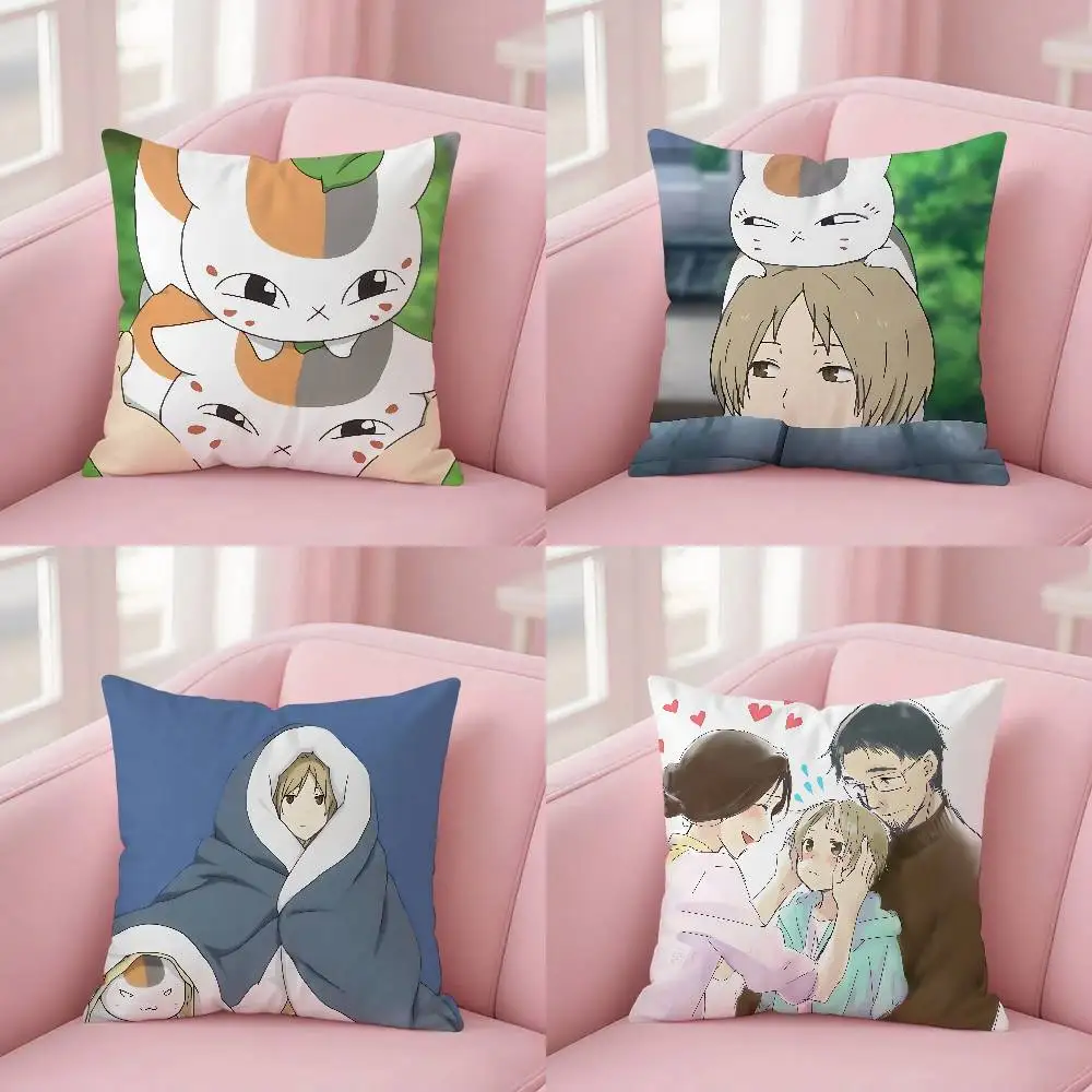 Anime N-Natsume Yuujinchou Cushion Cover For Living Room Bedroom Sofa Square Office Decorative Pillowcase Soft Throw Pillows