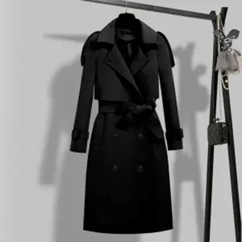 Coupe-vent Long pour femmes, nouvelle Version coréenne, taille Slim, haut de gamme, mode, atmosphère dames, manteau marée printemps et automne 2023