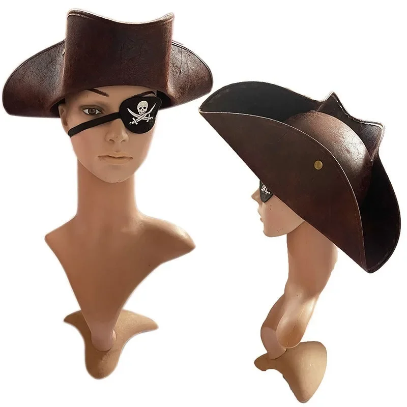 

Пиратская шляпа капитана, музыкальная одежда, головные уборы, искусственная кожа, пряжка, коктейльная шляпа, фильм «Пираты Карибского моря», шляпа капитана Джека