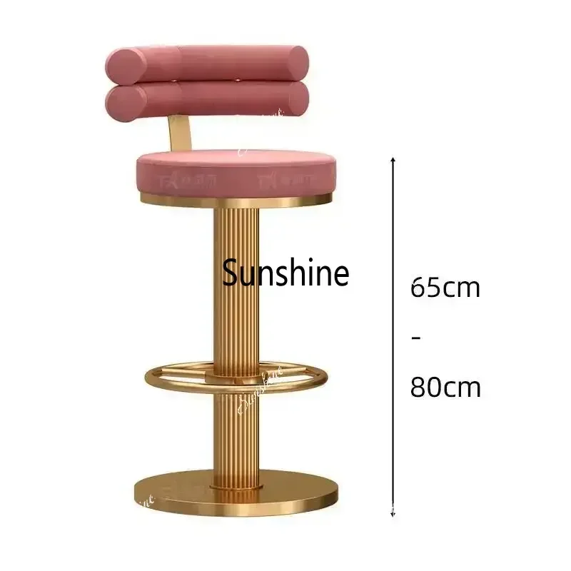 F Backrest Chair Bar Stools Designer Aesthetic Swivel Nordic Stools Height Adjustable Taburete Alto Cocina Bar Furniture