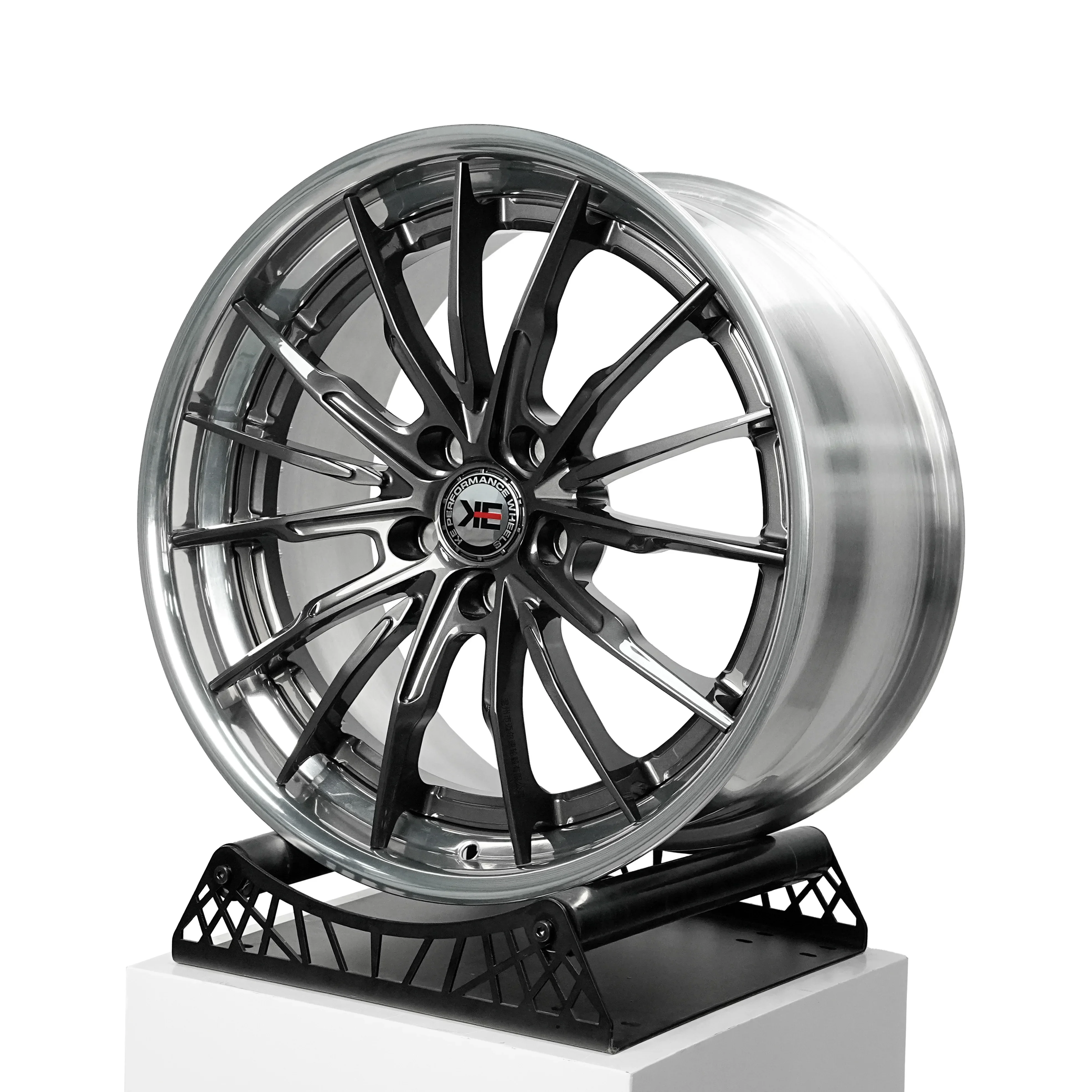 Polished Edge Dragon Custom T6061 18 19 20 21 22 Inch Deep Dish Forged Wheel CF4 2 Piece 5x1143 5x110 5x120 Concave Rims