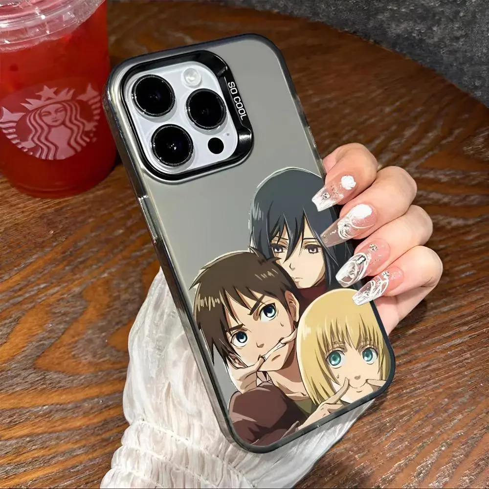 Anime Aanval Op Titan Laatste Seizoen Telefoon Case Hot Koop IMD Kleur Zilver Shell Voor IPhone 17 16 15 14 13 12 11 Air Pro Max Plus