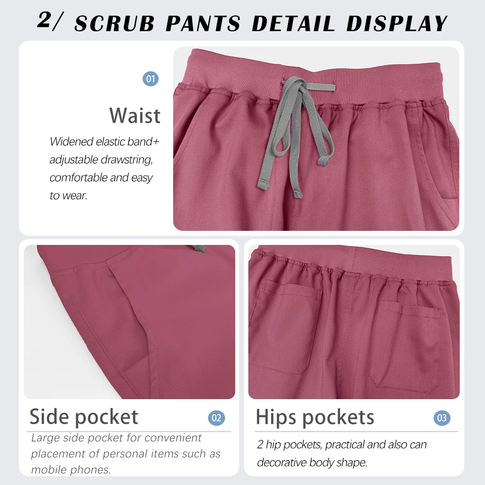 Profesjonalne komplety medyczne: wysokiej jakości odzież robocza dla pielęgniarek, bluzka z krótkim rękawem, proste spodnie, odzież pielęgniarska, strój szpitalny.