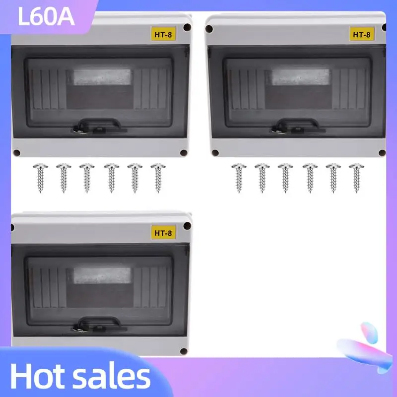 

L60A 3X HT-8 Way IP65 Mcb Breaker Box Распределительная защитная коробка ABS Power Электронный корпус на DIN-рейку для автоматического выключателя