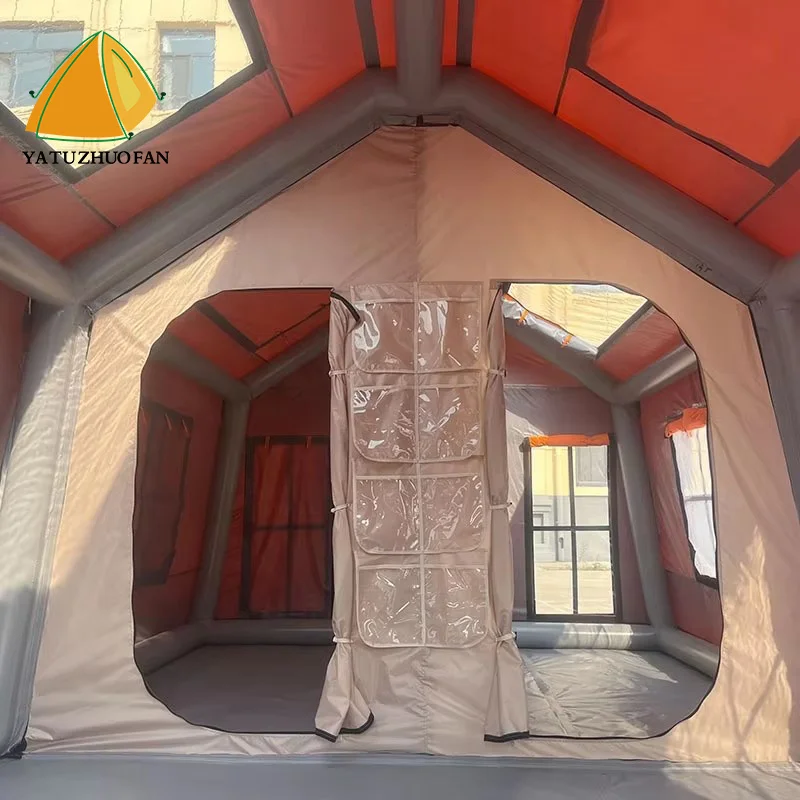 Inflatable Camping Tent 4 Person, Waterproof Outdoor Air Tent for Family Picnic, Fast Setup  5Min, Lightweight