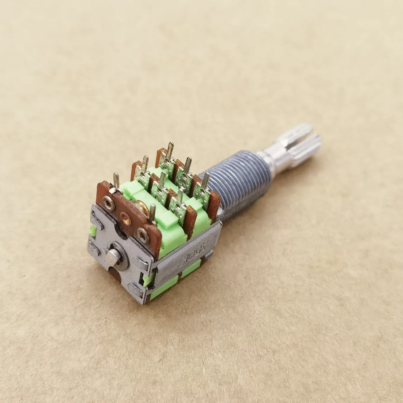 Original new 100% 12 Type extended shaft total length 30MM thread 15MM dual potentiometer with switch A50K volume adjustment