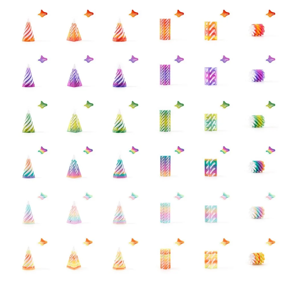 3D Printed Helix Screw Rotating Toys Stress Reducing Tool Pyramid Passthrough Sculpture Spiral Cone Ornaments Home Decoration view 6