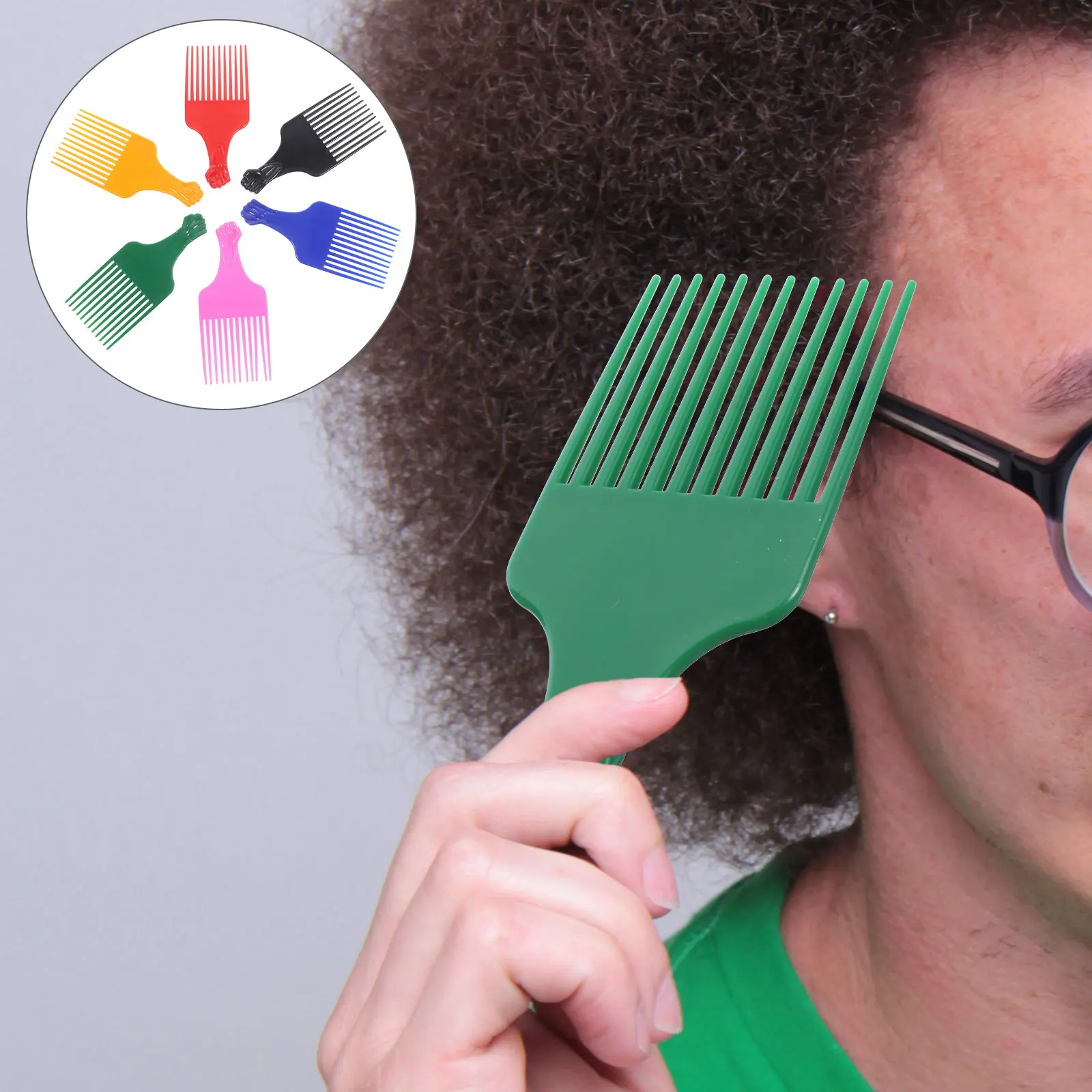 

6pcs Plastic Comb for Women Men Styling Tool Pick Hair Lift Comb Fork Insert Combs Professional Beard Tease Mustache Anti