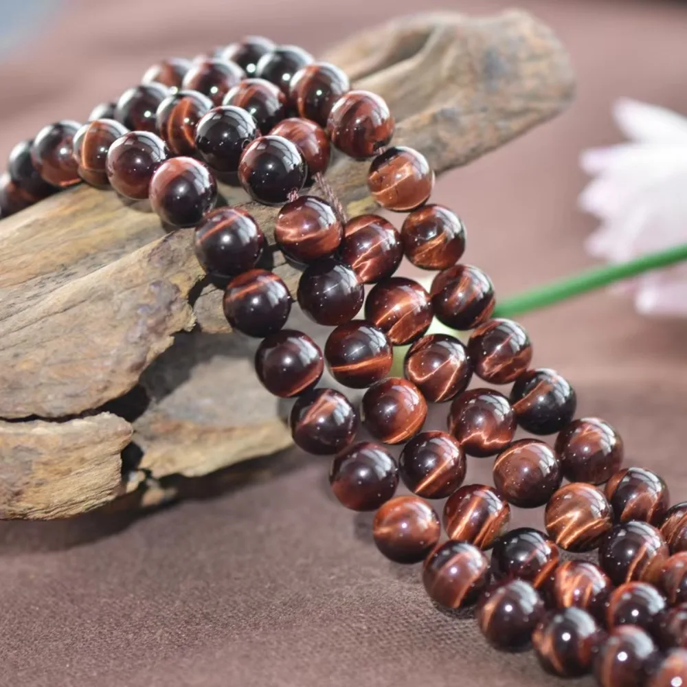 Grade AAA Natural Red Tiger's Eye Beads NOT Dyed 6mm-18mm Smooth Polished Round 15 Inch Strand TE05