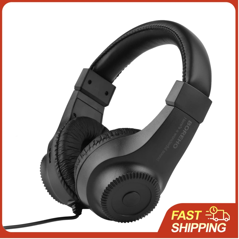 Wired Stereo Monitor Headphones Over-ear Headset with 50mm Driver 6.5mm Plug for Guitar Amplifier Electric Piano Audio Mixer