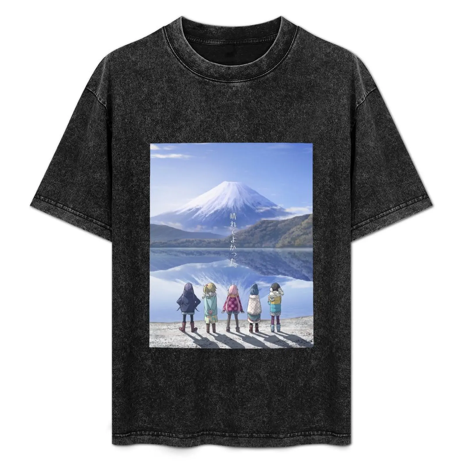 

yuru camp T-Shirt valentines boutique clothes for a boy custom t-shirts t shirt men 100℅ cotton