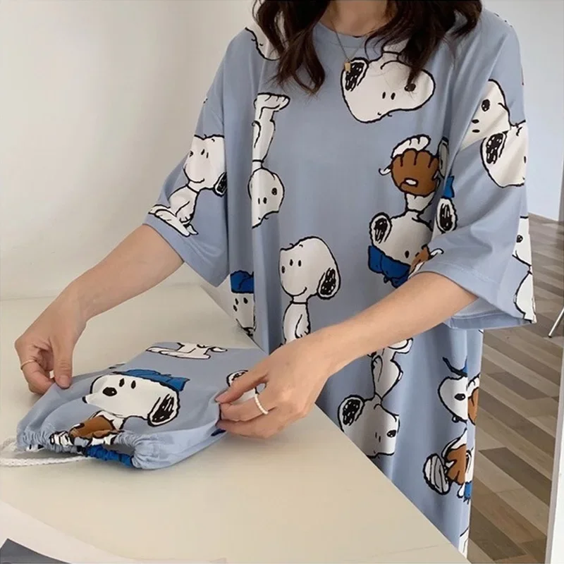 Snoopy Cute Lingerie Pajamas Women Japanese and Korean Style Langerie Lenceria Mujer Nightdress Underwear Sleepwear Nightgown