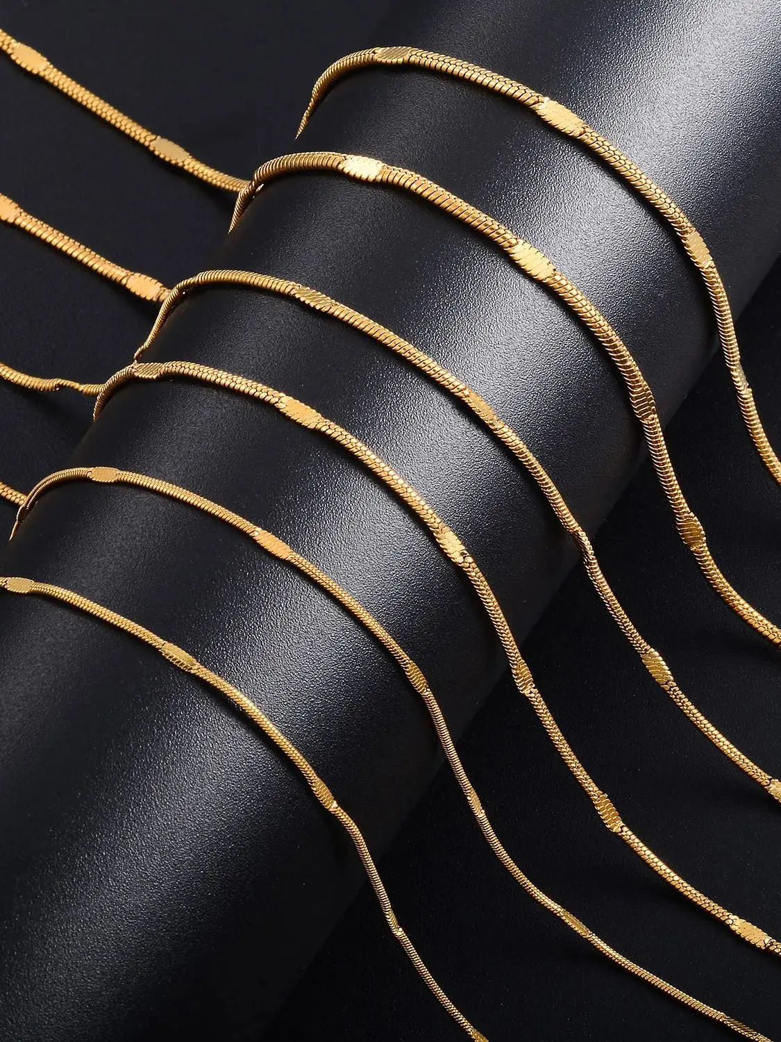 Dicke Edelstahl-Schlangenkette in Silber- und Goldfarbe mit Karabinerverschluss für DIY-Halsketten, minimalistischer Anhänger-Schmuck – Detail 5