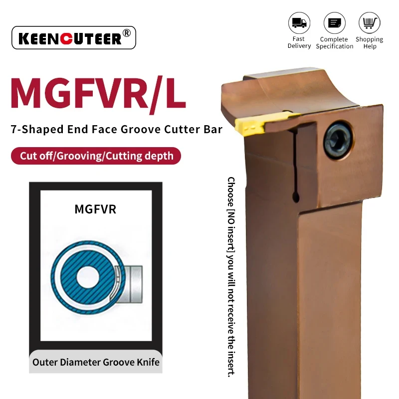 MGFVR/L 7 형 페이스 그루브 커터, MGFVR320/325 더블 헤드 가공 범위 22/30/50/400 카바이드 인서트 MGMN300 슬로팅 도구