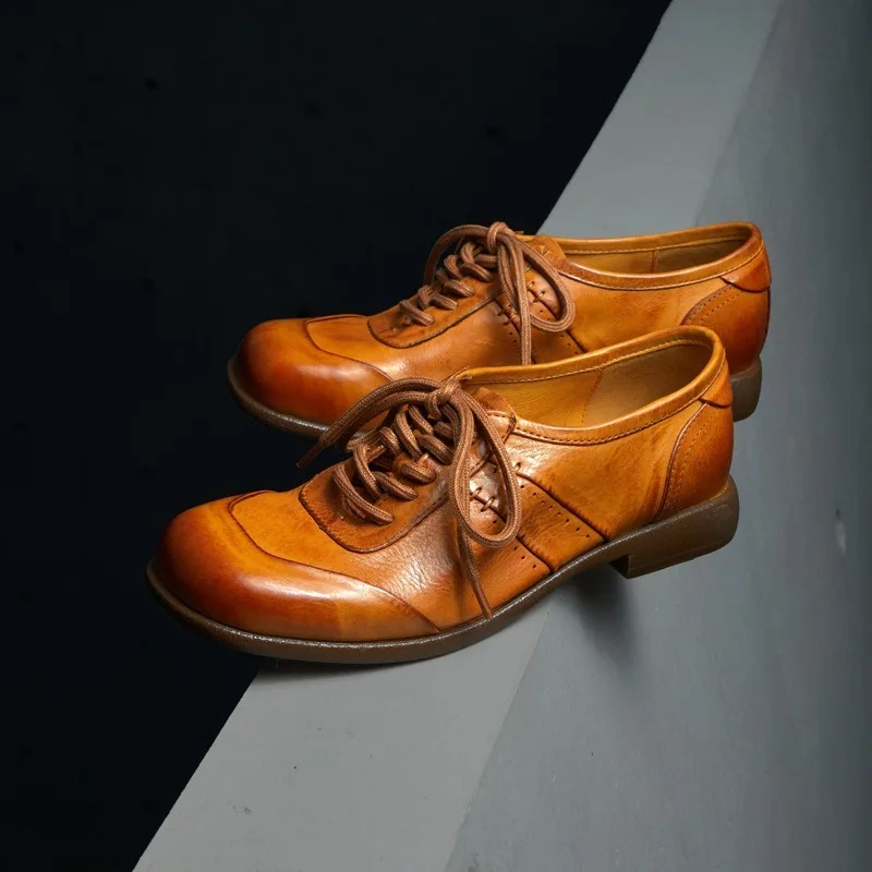Nobility Women's Shoes Handmade Genuine Leather Oxford Shoes for Woman Luxury Britain Casual Shoe Designer Shoes Zapatos Mujer