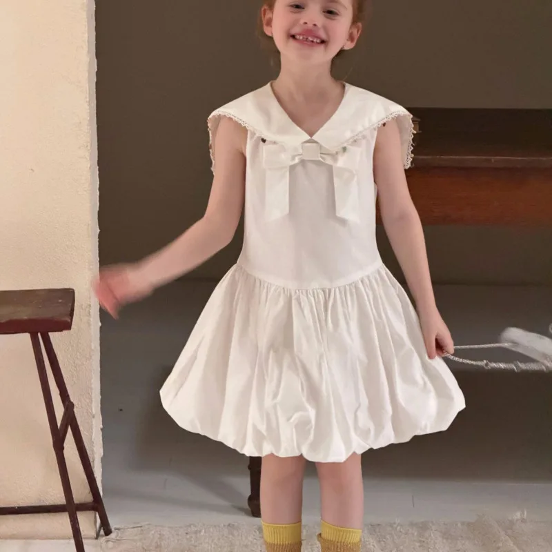 robe-sans-manches-a-col-style-preppy-pour-filles-collection-printemps-Ete-pour-enfants-de-3-a-12-ans