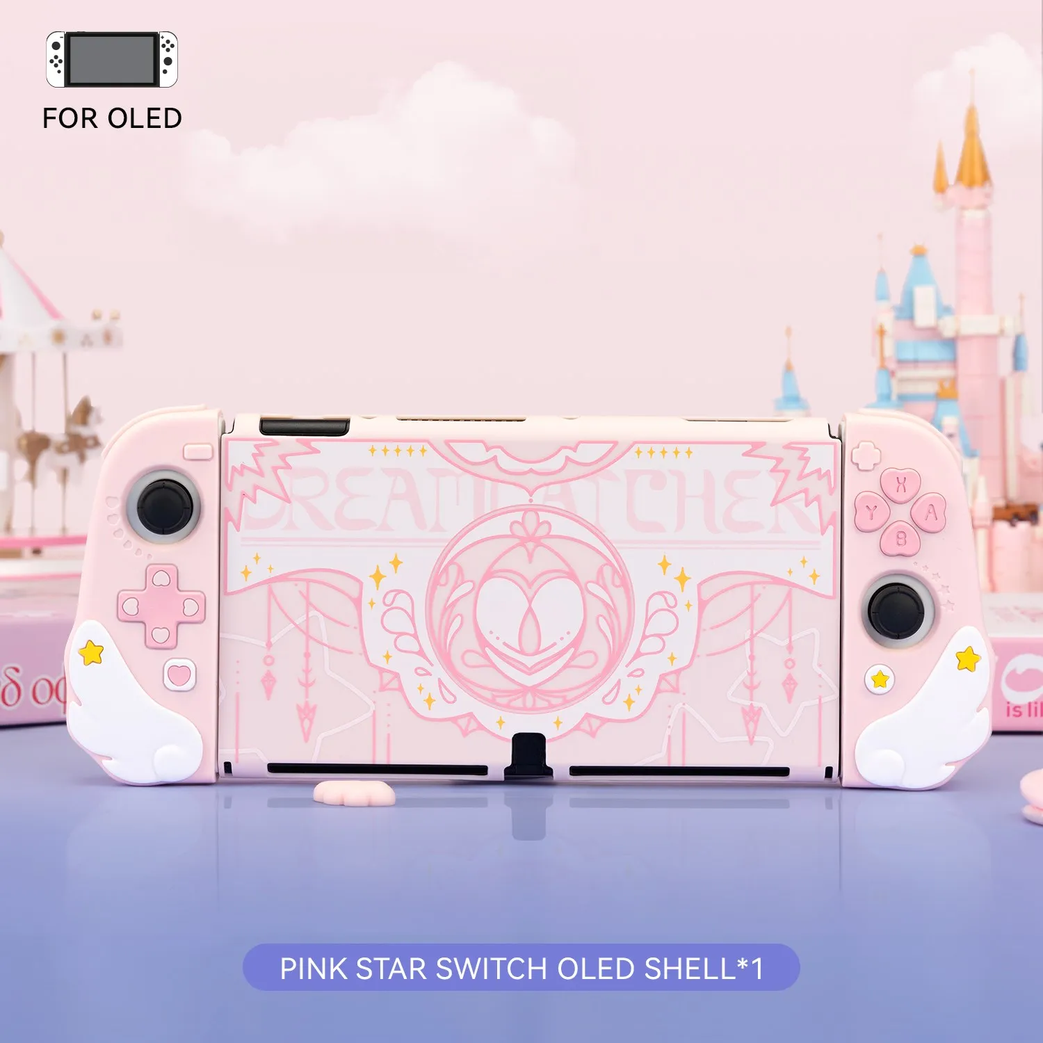 Geekshare Star Wing Serie Roze Beschermhoes Opbergtas Draagtas Grote Muismat Voor Nintendo Switch Oled Joy Con Cadeau