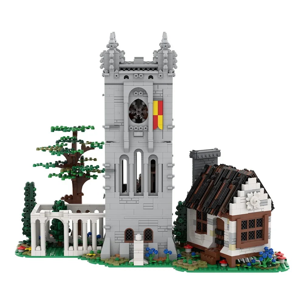 Gobricks MOC Vintage Castle Library Medieval Library Building Blocks Model Mysterious  Bricks Assembled Toy for Children Gift