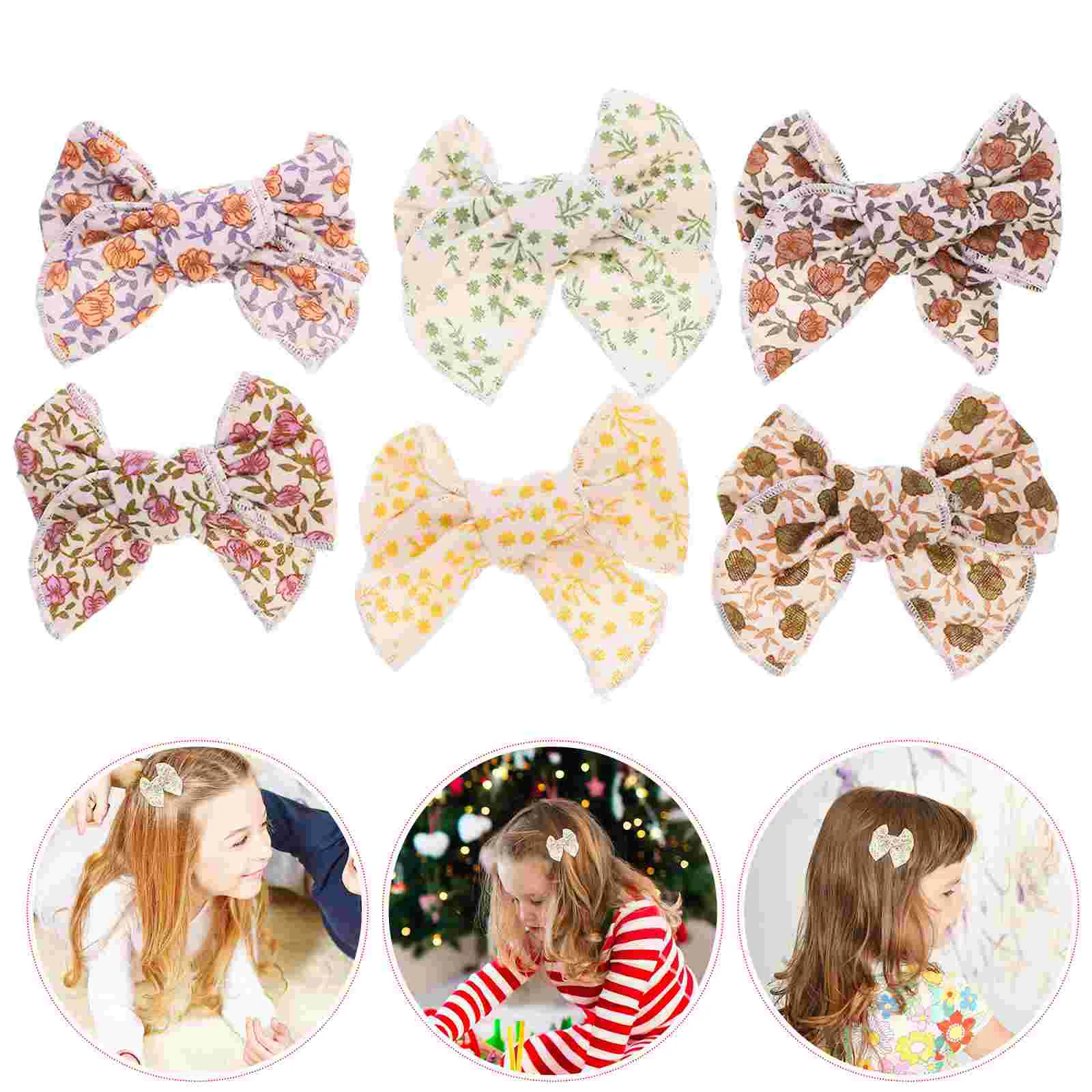 6 Pcs Bows for Hair Children's Hairpin Girls Clips Women Kids Accessories Small Cute Toddler