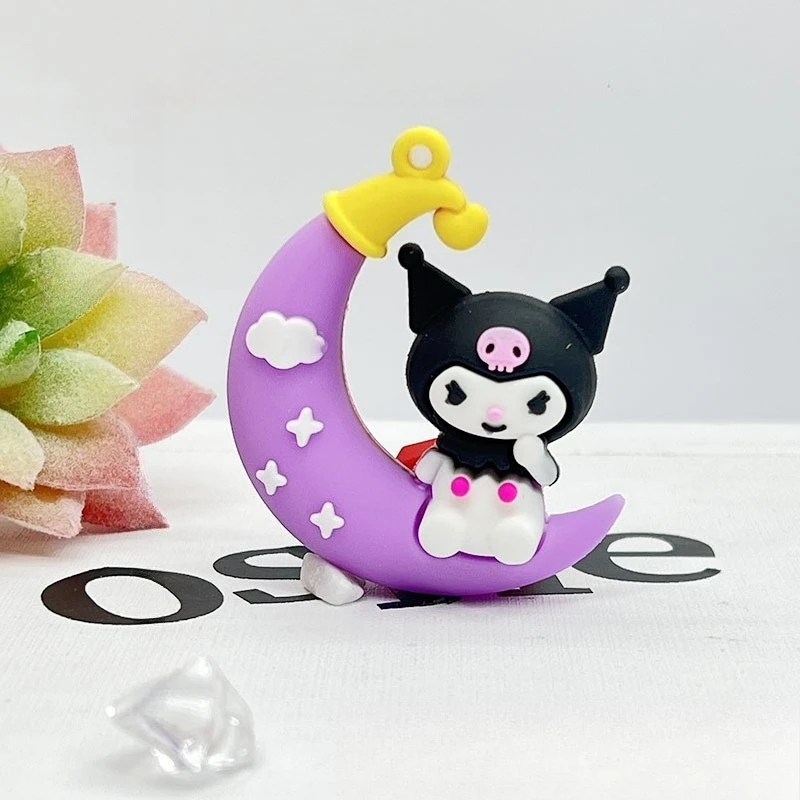 Kawaii Hello Kitty Sleutelhanger Leuke Cartoon Speelgoed Zitten Maan Sleutel Accessoires Desktop Reizen Vrouwen Levert Student Gift Groothandel