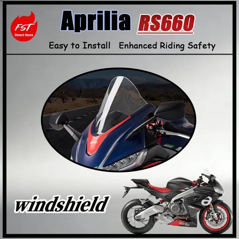 

FOR Aprilia RS 660 Premium Race Windshield Black Smoke Tinted OEM Fitment No Modification Required Motorcycle Accessory