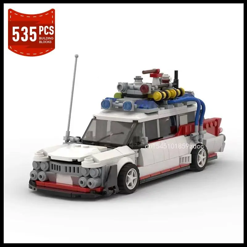 MOC Technique Voitures Ville Ecto-1 Modèle décennie s De Construction Film Vitesse Champion Véhicule MOC-168757 Briques DIY Éducation Jouets cadeaux