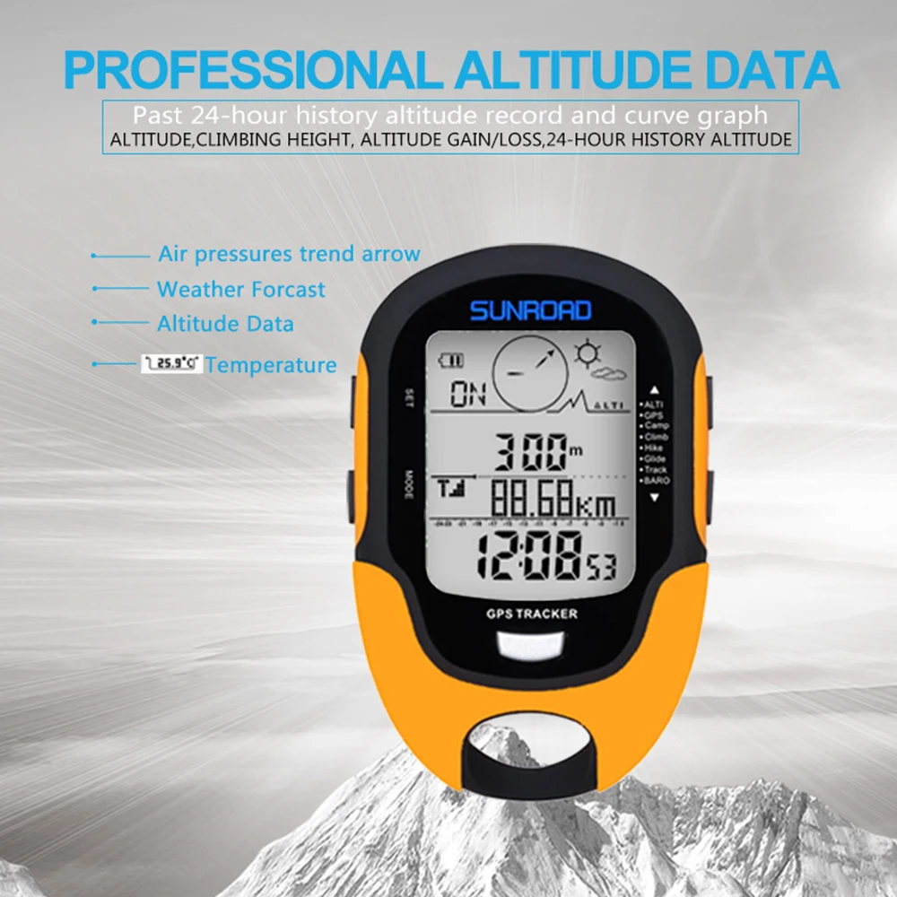 Multifunction LCD Digital GPS Altimeter Barometer Compass Portable Outdoor Camping Hiking Climbing Altimeter with LED Torch