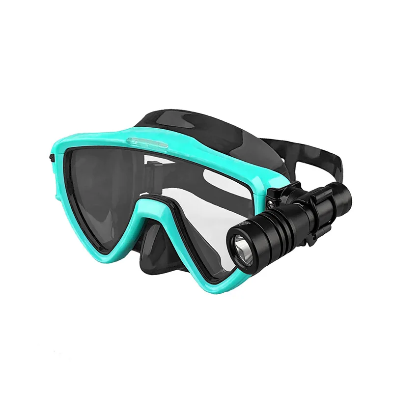 

Diving Mask with Waterproof Flashlight Holder, Liquid Silicone Mask Headband, Anti-Fog Tempered Glass Lens