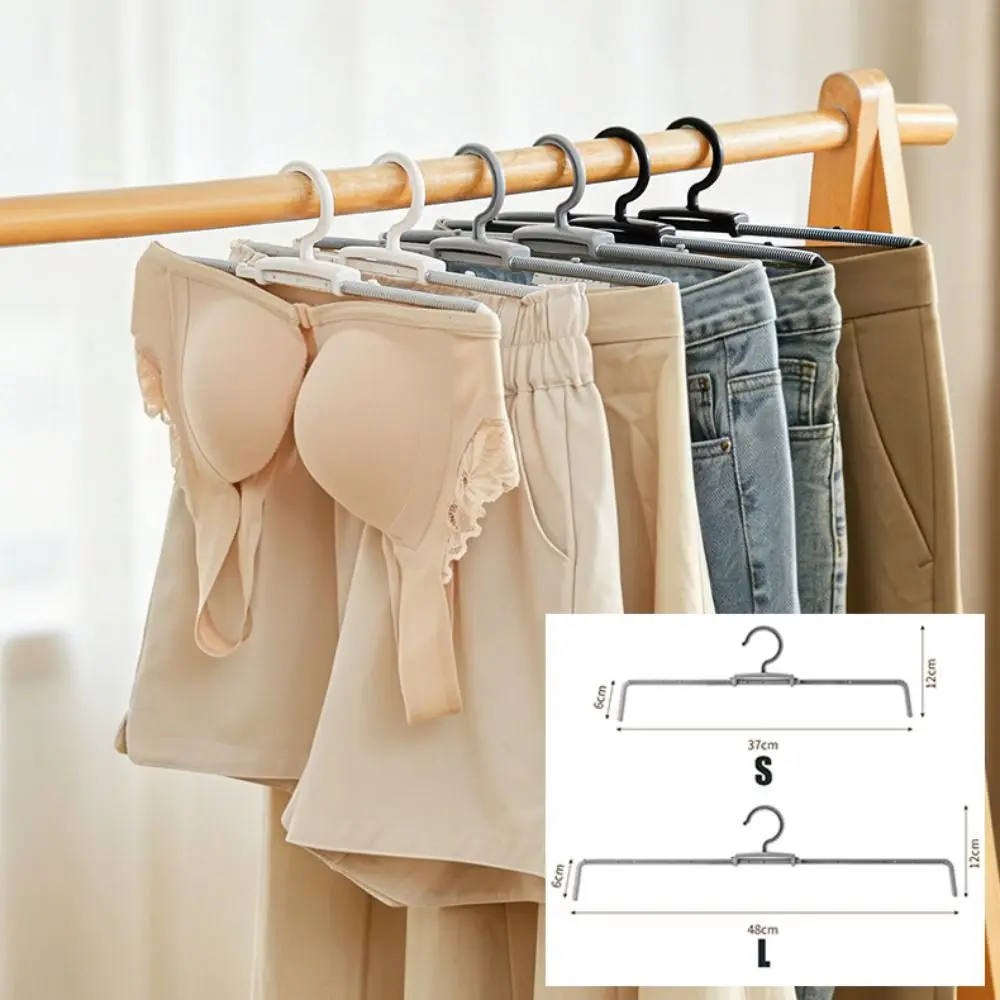 Durable Adjustable Trouser Hanger Spring Tension Telescopic Structure Spring Pants Rack Thickened Clothes Hanger Pants Storage