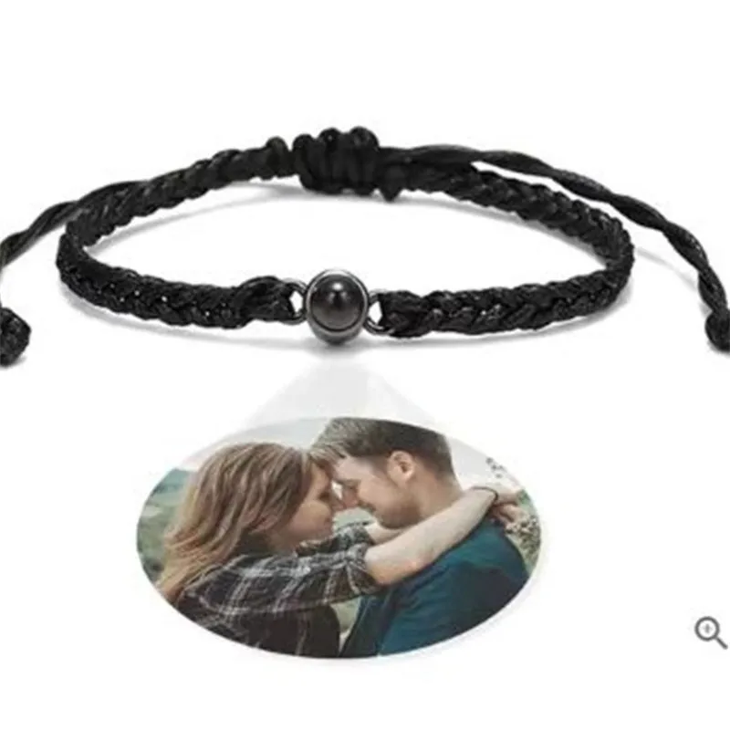 

Valentines Gifts Personalized Bracelet with Picture inside - Custom Projection Bracelets with Photos, Customized Memorial Gifts