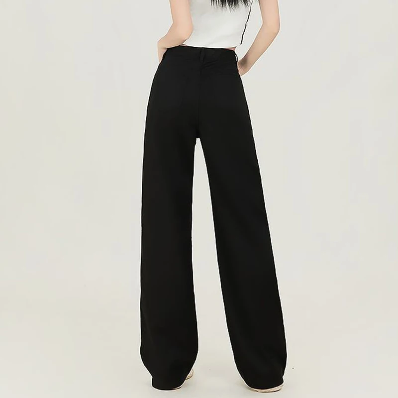 Dame Chic Koreanische Hohe Taille Jeans Hosen Frauen Klassische Mode Baggy Denim Hosen Mädchen Gerade Bein Casual Täglichen Hosen