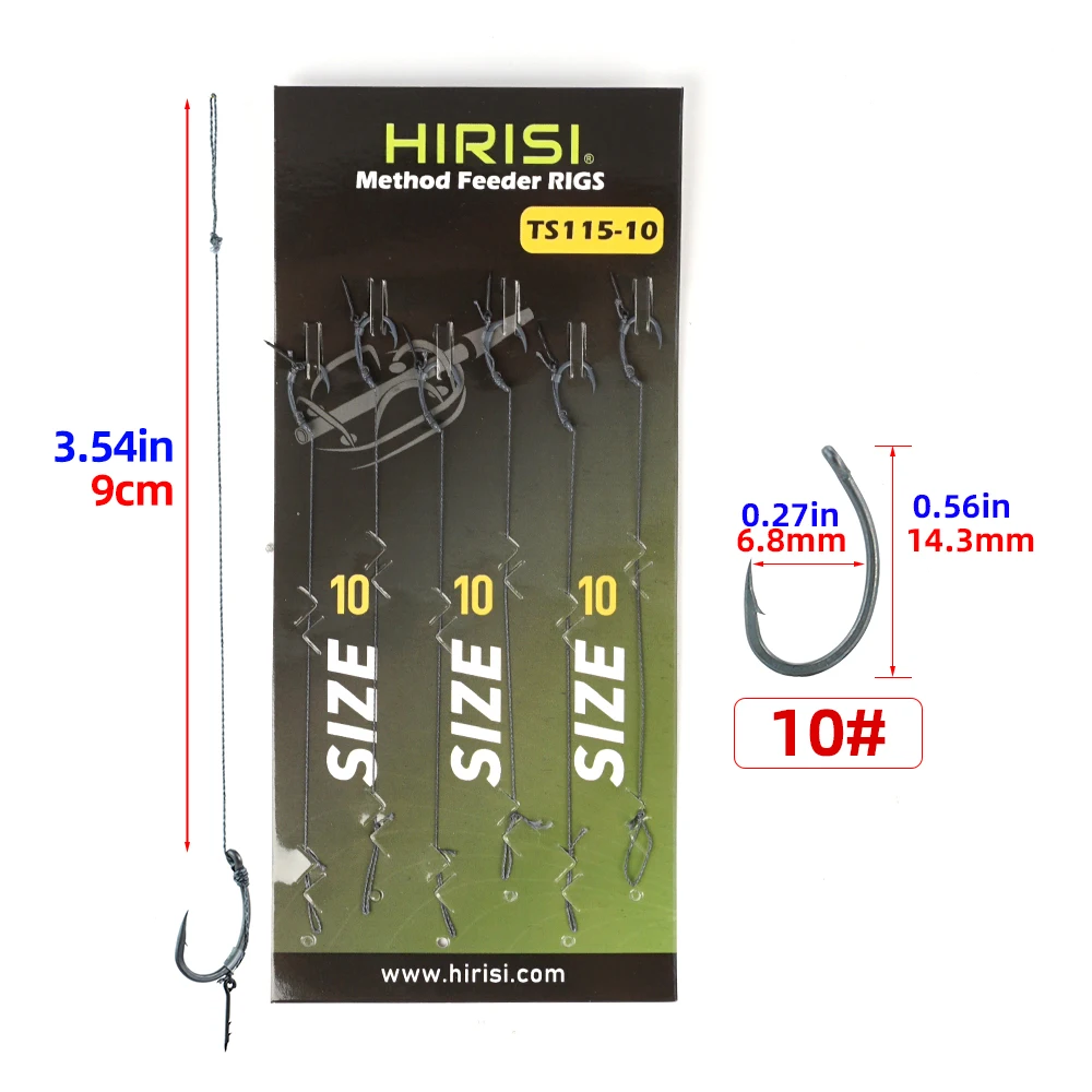 Hirisi 6 Stück Karpfenangeln Fertig Haken Link für Feeder Fishing Terminal Tackle Angelzubehör TS115