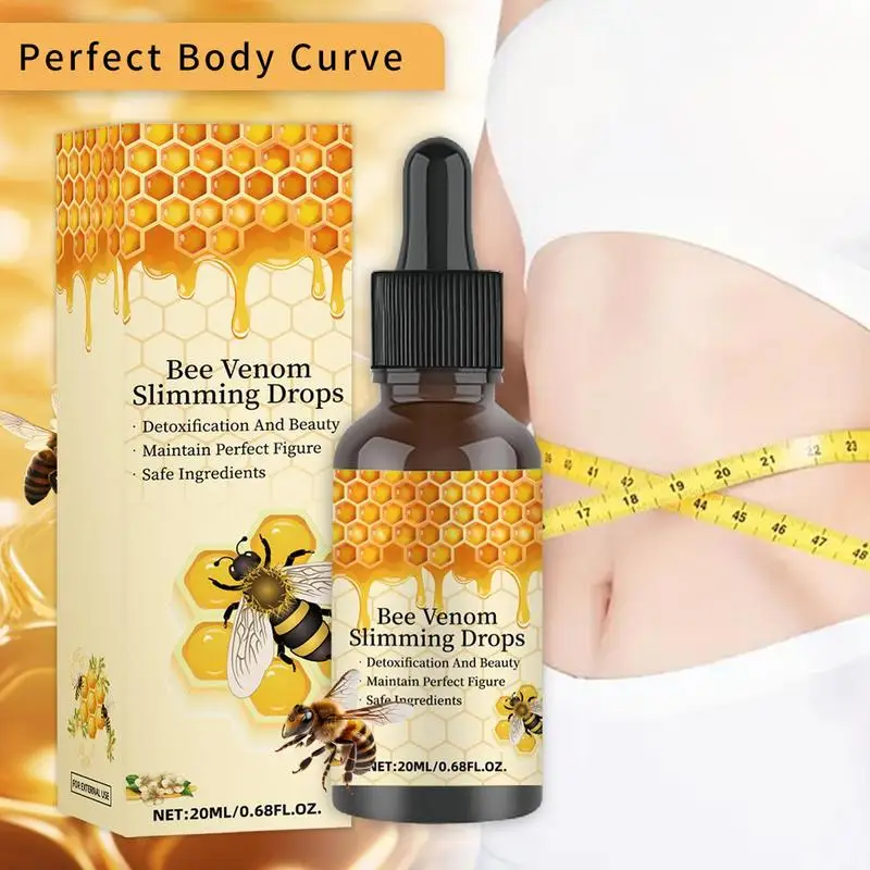 20ml Bee Slimming Drops Body Slimming Weight Loss Management Drops Bee Venom Honey body Essence Lymphatic Drainage Liquid