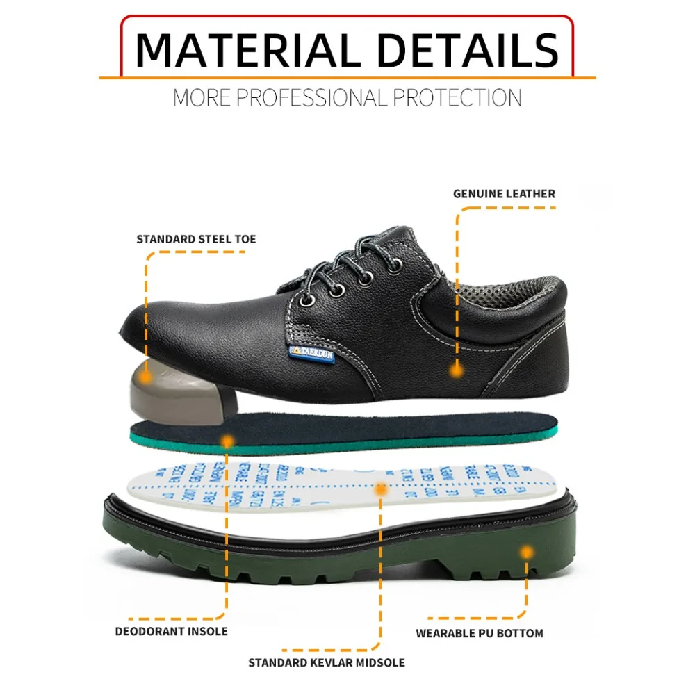 Labor Protection Shoes AntiSmashing AntiStabbing Work Shoes Steel Toe Steel Plate Safe Protective Workwear Shoes for All Seasons