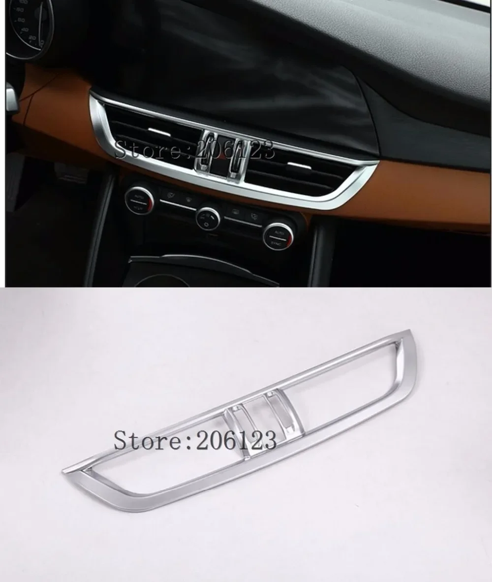 Styling Accessories ABS Matte Interior Middle Console Air Vent Outlet Frame Cover Trim 1PCS For Alfa Romeo Giulia 2017 2018  19