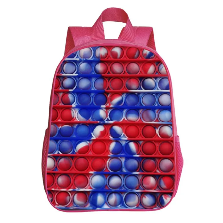 12 Inch Pop Its Rainbow Printed Children Schoolbag Back To School Student Backpack In Kindergarten Gift