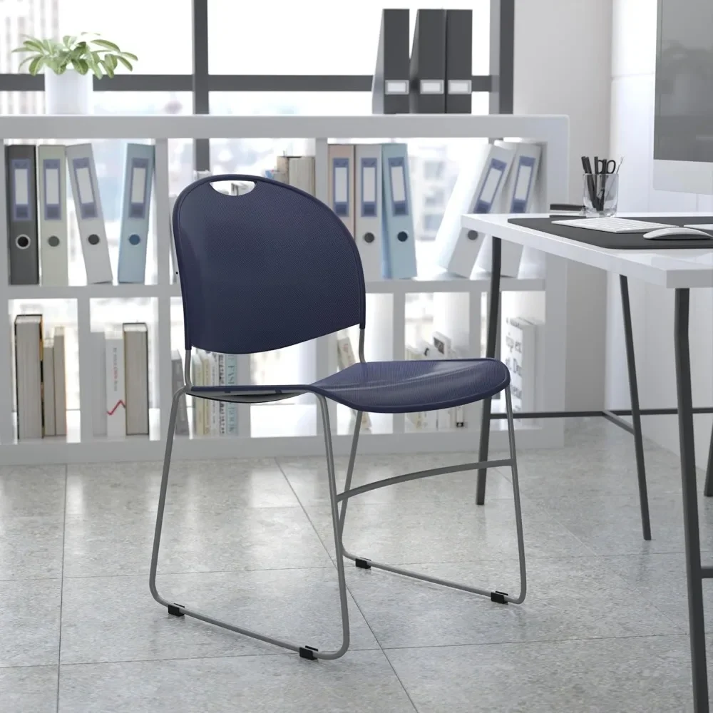 

Navy Ultra-Compact School Stack Chair - Office Guest Chair/Student ChairErgonomic multipurpose sled base stack chairl